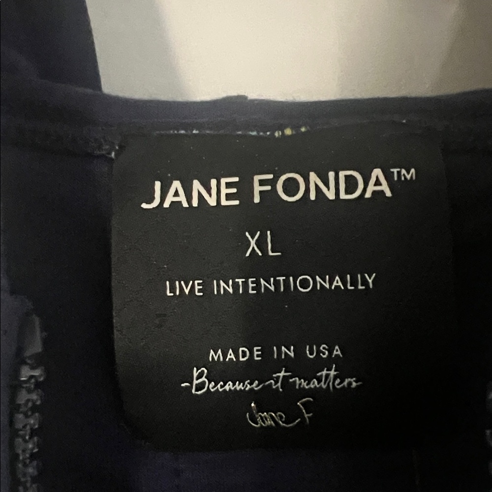 Women’s Navy Blue Hoodie Sweater by Jane Fonda - Picture 3 of 3